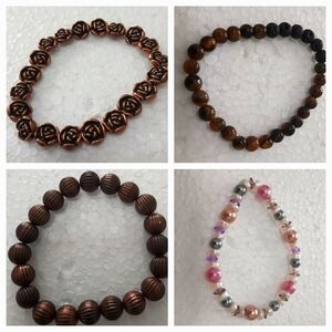 Vintage 4 bracelet set, all 7 inch stretch